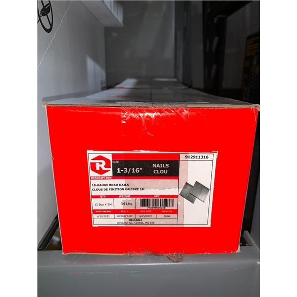 Reliable 18 Gauge Brad Nails 1-3/16" 12 x 5000