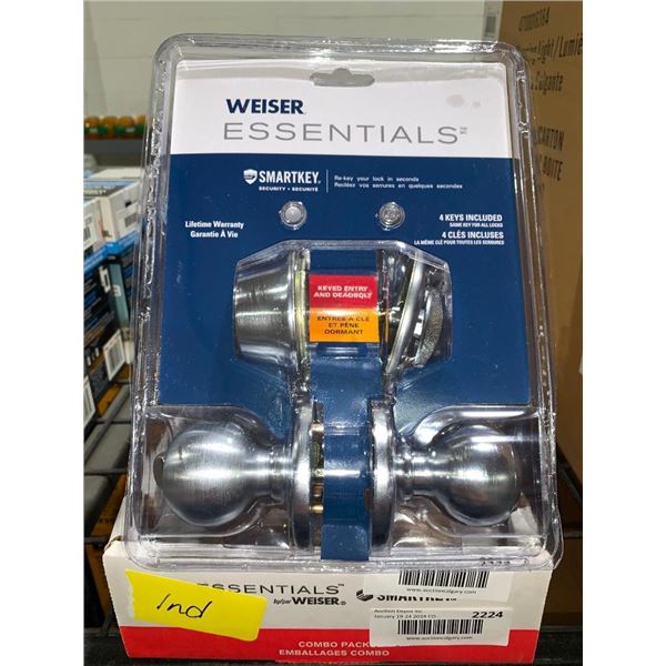 Weiser Essentials smart Key combo Pack Door knob & Dead bolt