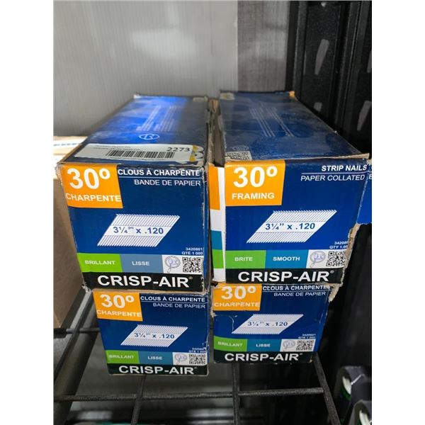 Crisp Air 30 deg 3 1/4 x .120 Strip Nails - LOT OF 4 X 1000
