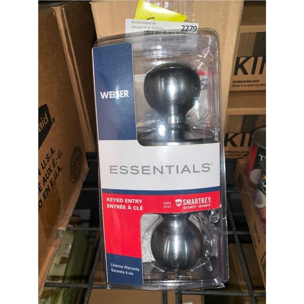 Weiser Essentials Smartkeyed entry Door Sets CASE LOT OF 3