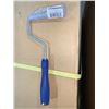 Image 1 : Aluminum Standard Long Groove Paddle collarless Deluxe Blue Plastic Handle Paint Roller 1/2" x 4.5" 
