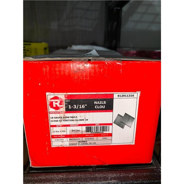 Reliable 18 Gauge Brad Nails 1-3/16" 12 x 5000