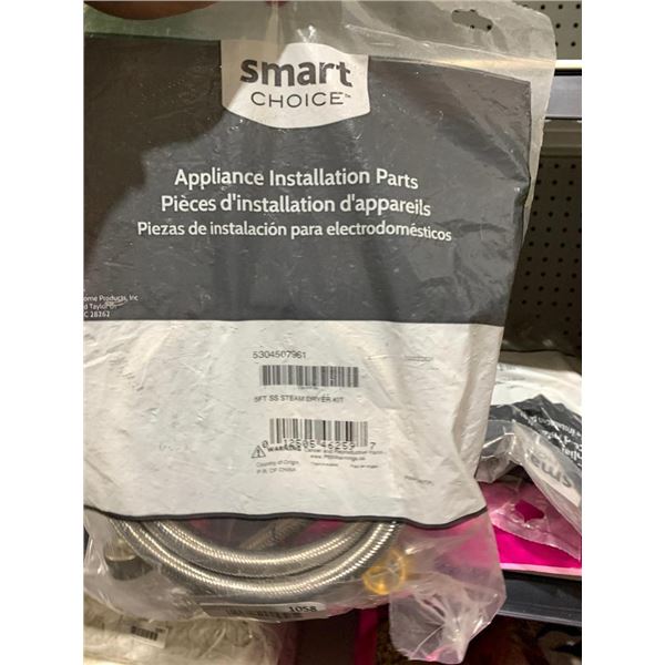 Lot of 3 Smart Choice Appliance 5 Foot SS Steam Dryer Installation Kit