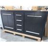 Image 2 : Espresso Multi Drawer 60 inch Vanity Base only