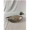 Image 2 : Vintage Hand Carved & Painted Wood Duck Decoy w/ Bead Eye. Approx. 17" L