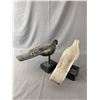 Image 2 : 2 Vintage Hand Carved & Painted Wood Seagulls On Wood Base. Approx. 10 1/4" H