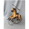 Image 1 : Vintage Wood & Metal Horse Velocipede Doll Tricycle. Approx. 16" H x 14" L