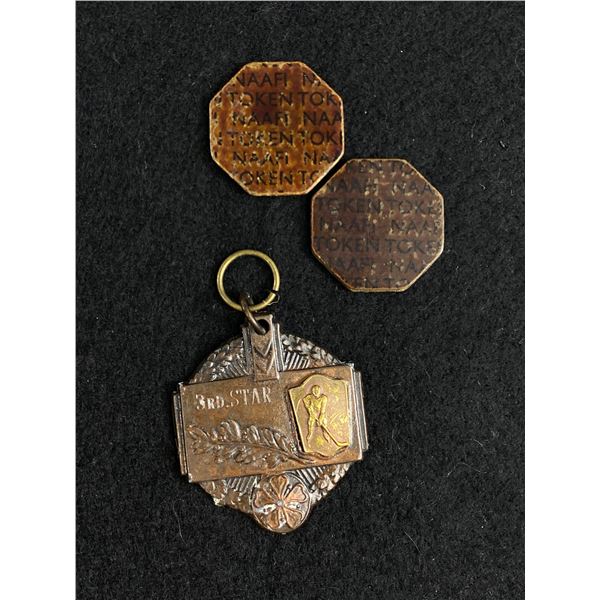 WWII Military Food Tokens, An Family Ice Hockey Medal 1930s?