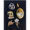 Image 1 : 6 Ornate Vintage Brooches, One Marked Coro