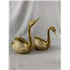 Image 2 : Classic Pair of Baldwin " Forged in America" Brass Candlesticks & Brass Swan Planters