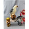 Image 2 : Wax Candles - Falcon Figurine (Approx. 13" Tall), Turkey, Owl, Church Theme & Kerosene Lantern w/Gla