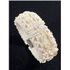 Image 2 : Vintage Handcarved Celluloid Hinged Cuff Bangle Bracelet in Good Condition