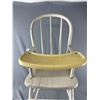 Image 2 : Vintage Wood High Chair w/ Plastic Tray. Approx. 38" H. NO SHIPPING