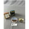 Image 1 : 2 Vintage Alarm Clocks & 2 Glass Ashtrays