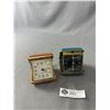 Image 2 : 2 Vintage Alarm Clocks & 2 Glass Ashtrays