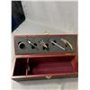 Image 2 : Wooden Crate Wine Rack, Wine Box w/Tools,Pilsner Glasses & More