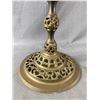 Image 2 : Vintage Marble Table w/ Ornate Brass Stand. Approx. 18" Tall & 15" Diam