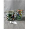 Image 1 : 2 Jars w/ Glass Lids Filled w/ Marbles