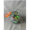 Image 3 : 2 Jars w/ Glass Lids Filled w/ Marbles