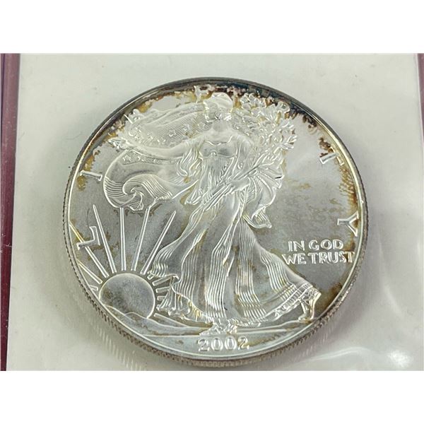 2002 US American Silver Eagle BU One Troy Oz .999 Fine Silver $1 Coin