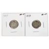 Image 1 : 1919 AND 1919 CANADA 10CENT COINS 92.5% SILVER