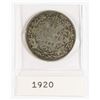 Image 1 : 1920 CANADA 25CENT QUARTER (80% SILVER)