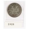 Image 1 : 1928 CANADA 25CENT QUARTER (80% SILVER)
