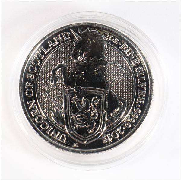 2-OZ 2018 QUEENS BEAST: UNICORN OF SCOTLAND 9999