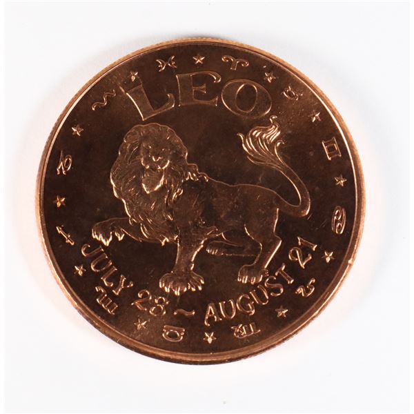 1-OZ FINE COPPER ROUND LEO