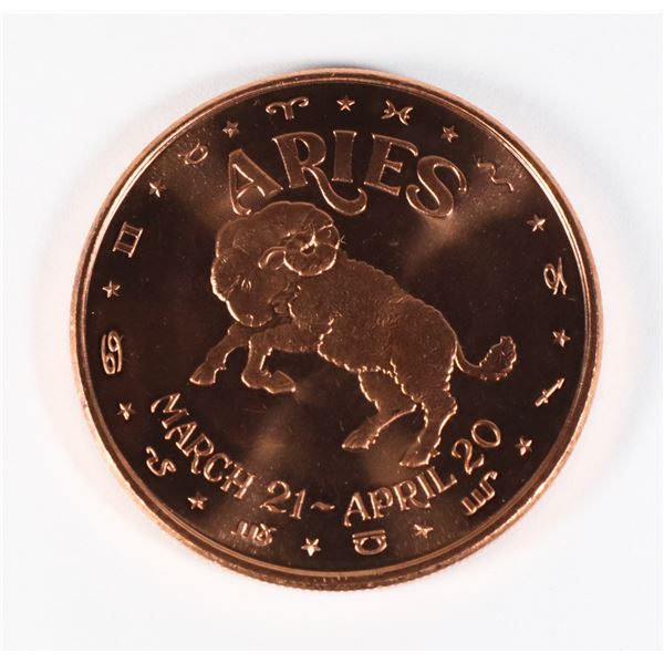 1-OZ FINE COPPER ROUND ARIES