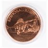 Image 1 : 1-OZ FINE COPPER SPINOSAURUS ROUND IN CAPSULE