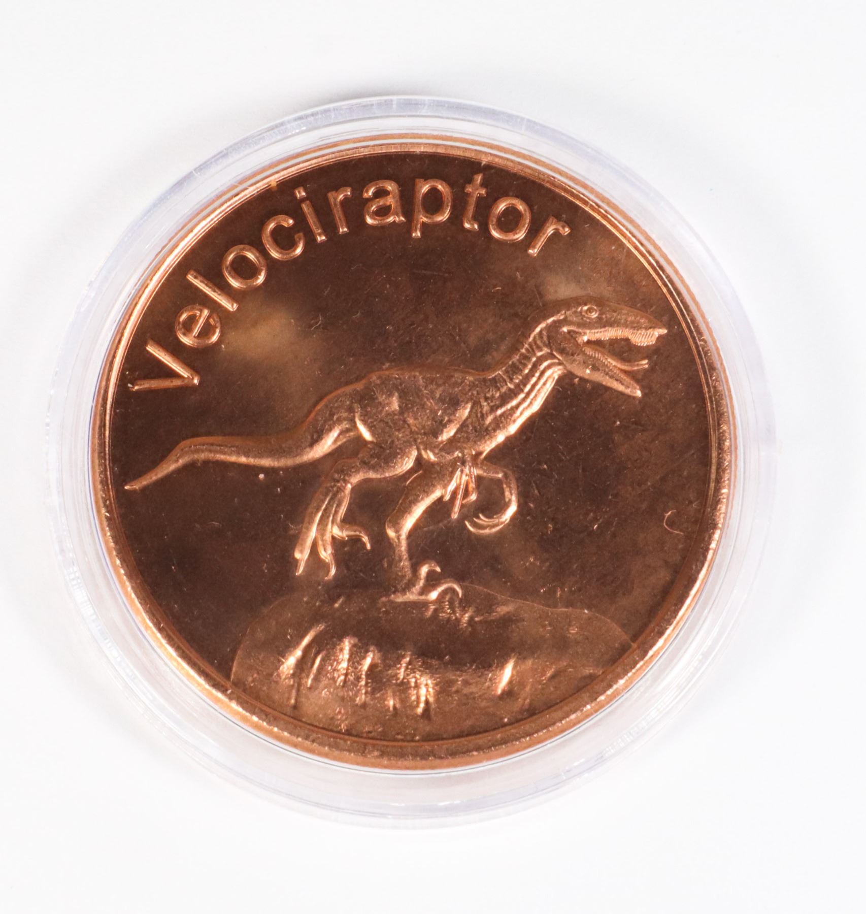 Copper Raptor 1-OZ FINE COPPER VELOCIRAPTOR ROUND IN CAPSULE