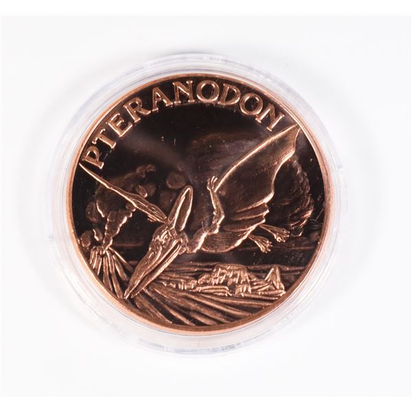 1-OZ FINE COPPER PTERANODON ROUND IN CAPSULE