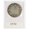 Image 1 : 1932 CANADA 25 CENT SILVER COIN (.15-OZ SILVER)