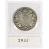 Image 1 : 1933 CANADA 25 CENT SILVER COIN (.15-OZ SILVER)