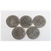 Image 1 : FIVE CANADIAN SILVER DIMES (0.3-OZ SILVER WEIGHT)