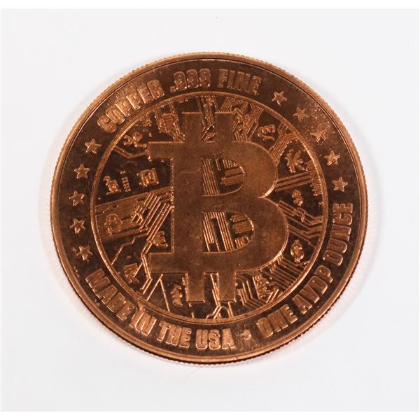 1-OZ PURE COPPER BITCOIN ROUND