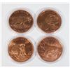 Image 1 : FOUR 1-OZ ICE AGE THEMED COPPER ROUNDS IN CAPSULES