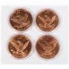 Image 2 : FOUR 1-OZ ICE AGE THEMED COPPER ROUNDS IN CAPSULES