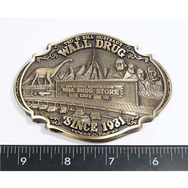 BELT BUCKLE "TED&BILL HUSTEAD'S WALL DRUG