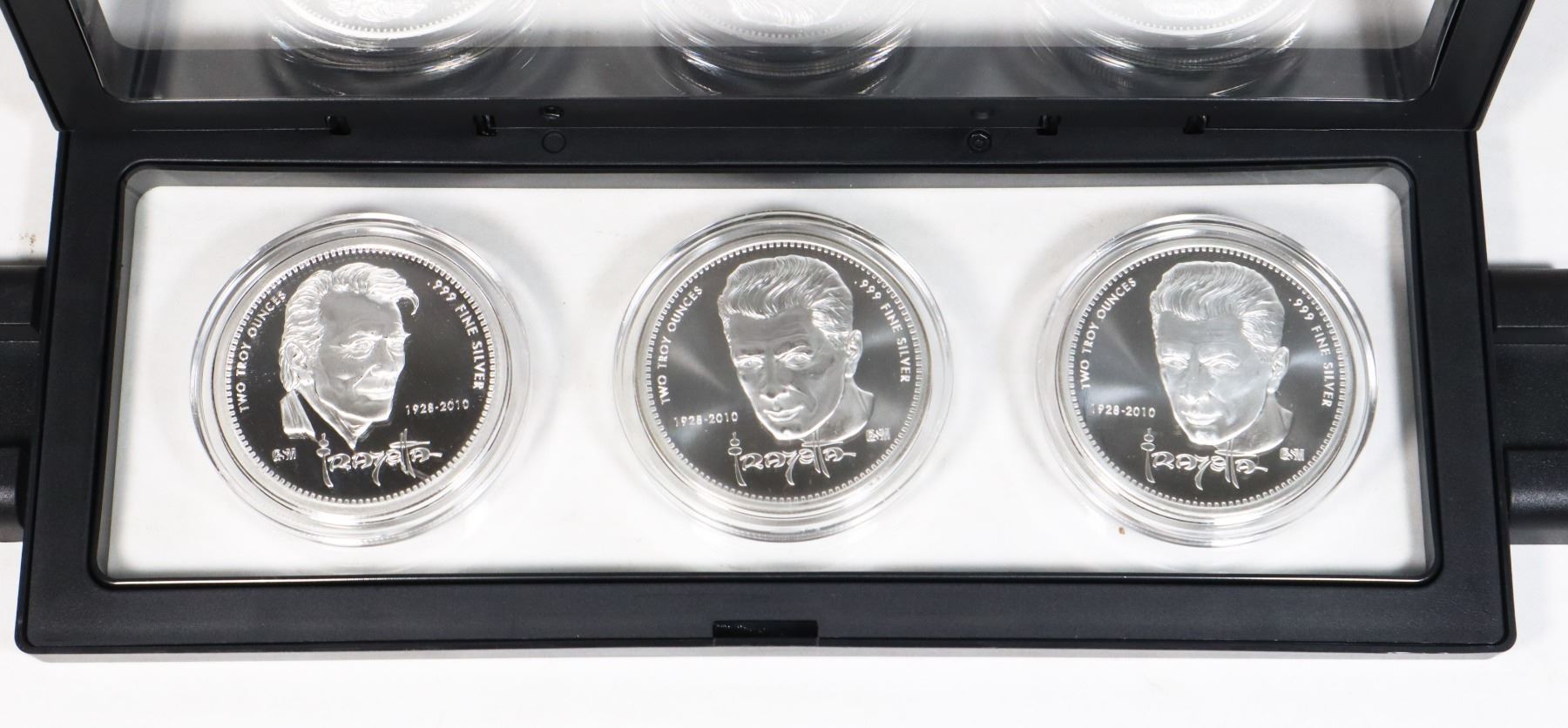 THREE 2-OZ SILVER FRANK FRAZETTA COLORIZED ROUNDS