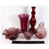 Image 1 : LOT OF DECORATIVE GLASS ITEMS INCLUDES CANDLE