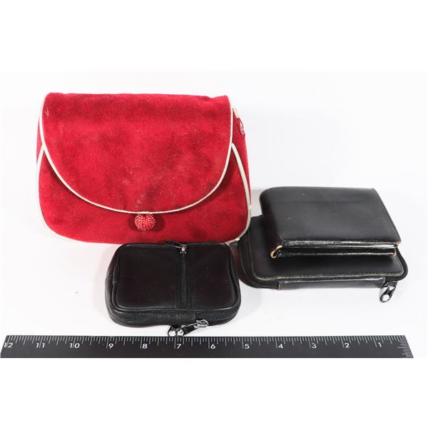 LOT OF X3 WALLETS AND PURSE