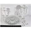 Image 1 : CRYSTAL BOWL SOLD W/ X2 CRYSTAL CANDLE HOLDERS