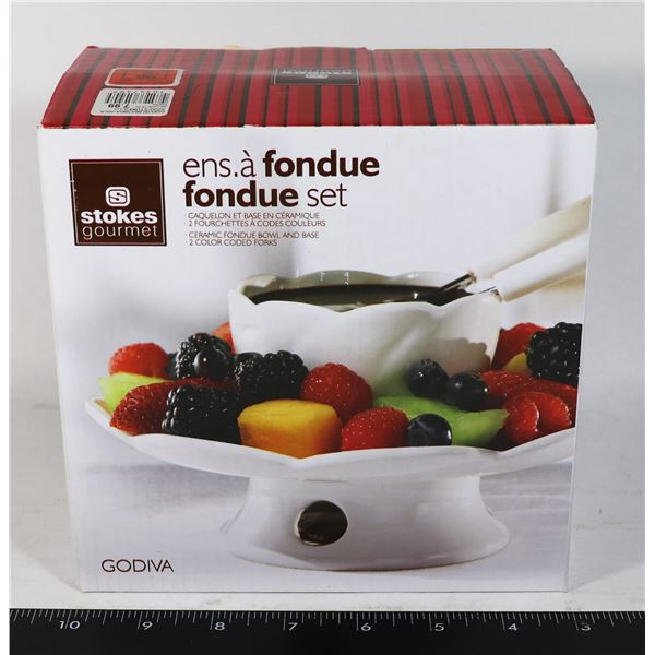 CERAMIC FONDUE BOWL AND BASE