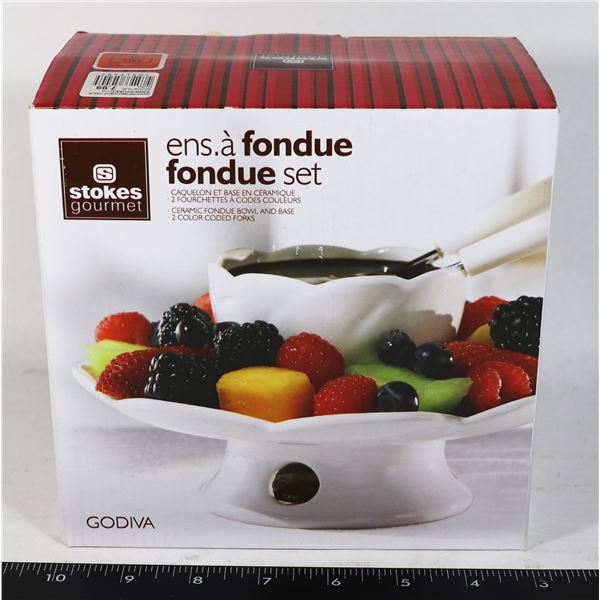 CERAMIC FONDUE BOWL AND BASE