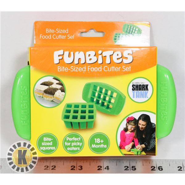 NEW FUNBITES BITE SIZED FOOD CUTTER SET