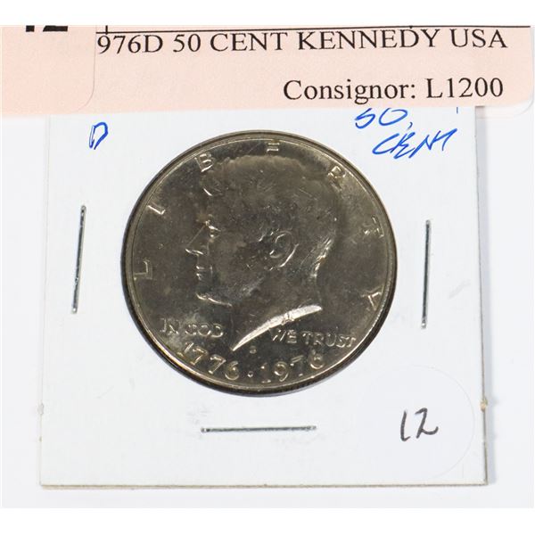 1776-1976D 50 CENT KENNEDY USA