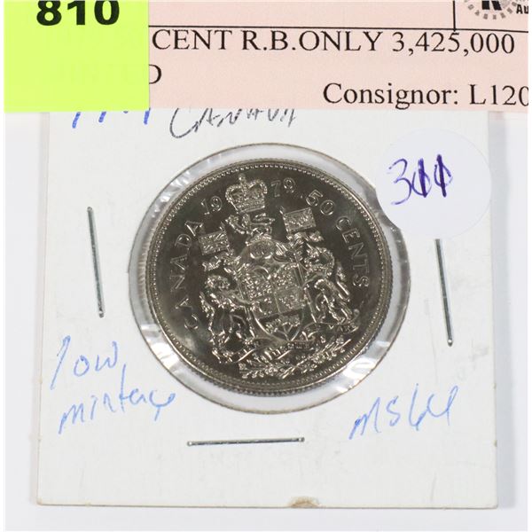 1979 50 CENT R.B.ONLY 3,425,000 MINTED