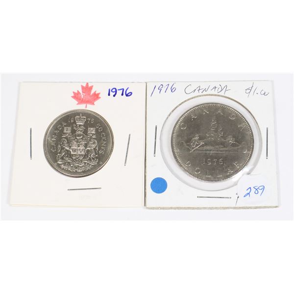 1976 DOLLAR & 50 CENT ONLY 3,710,00 MINTED